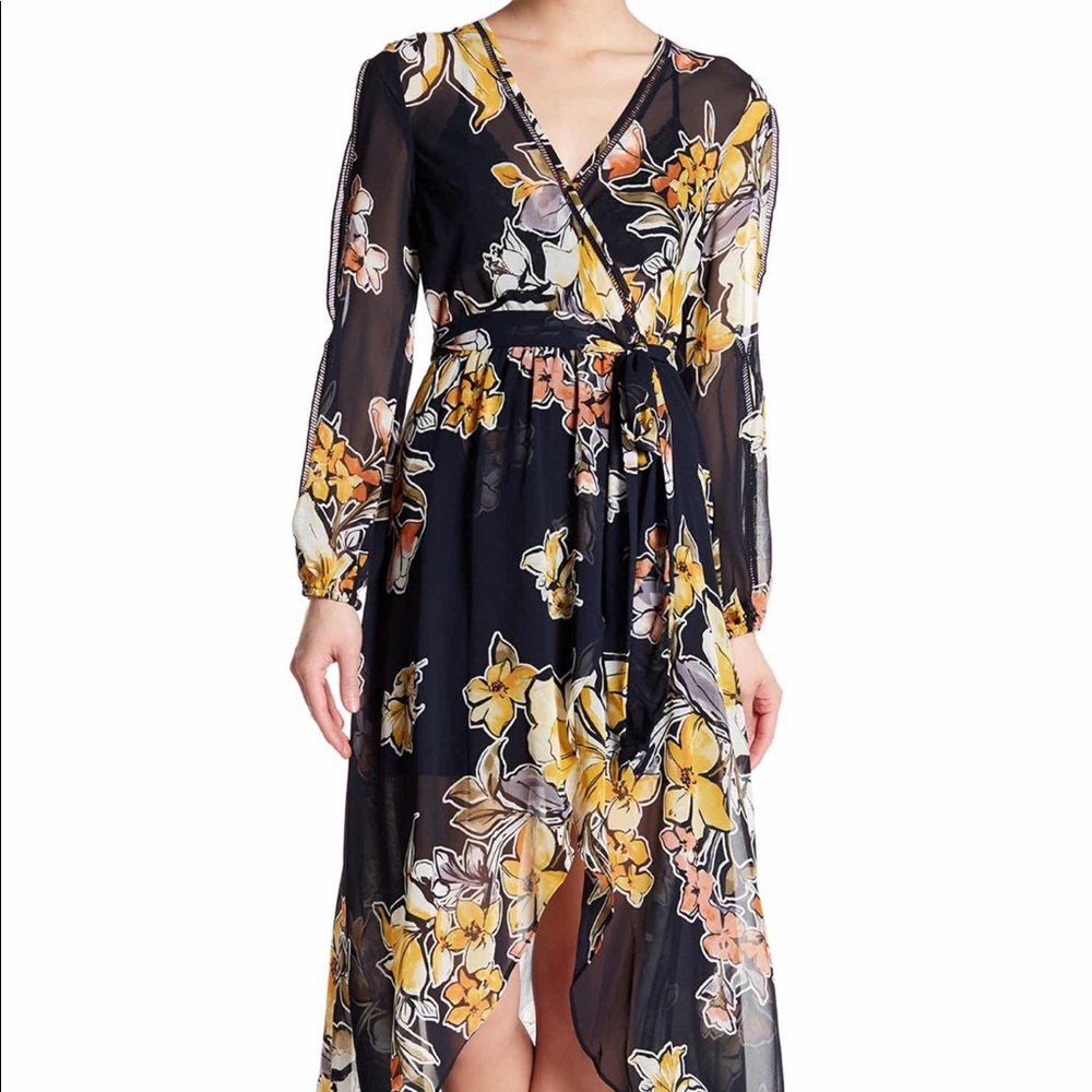 Lovely floral wrap styled maxi dress. LIKE NEW!